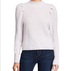Autumn cashmere puff sleeve sweater, cream